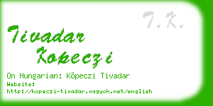 tivadar kopeczi business card